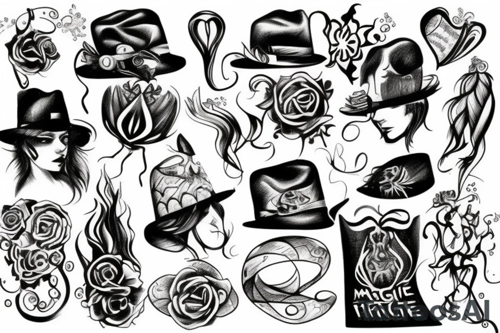 hat magic tattoo idea