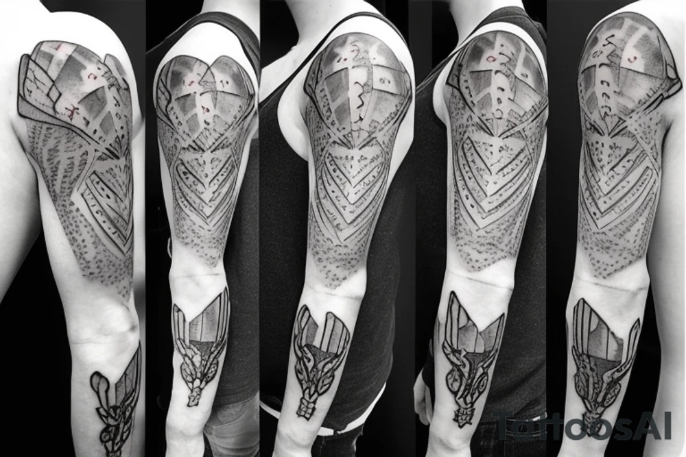 3/4 sleeve tattoo commemorating my 3 children, my 120 pound weight loss, and a more positive outlook on life, with the twenty-one pilots icy tour trident on my shoulder to start the sleeve tattoo idea