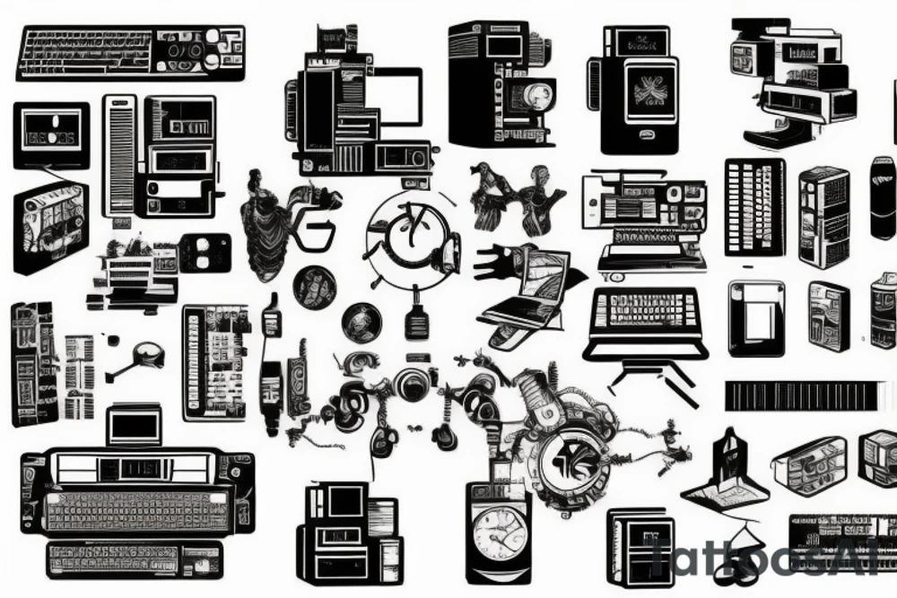 cyberpunk computer code tattoo idea