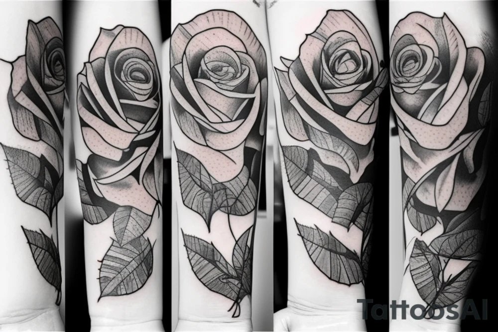 Rose and thorns arm tattoo idea