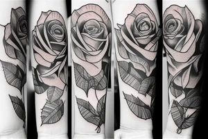 Rose and thorns arm tattoo idea