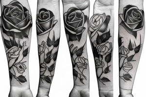 Rose and thorns arm tattoo idea