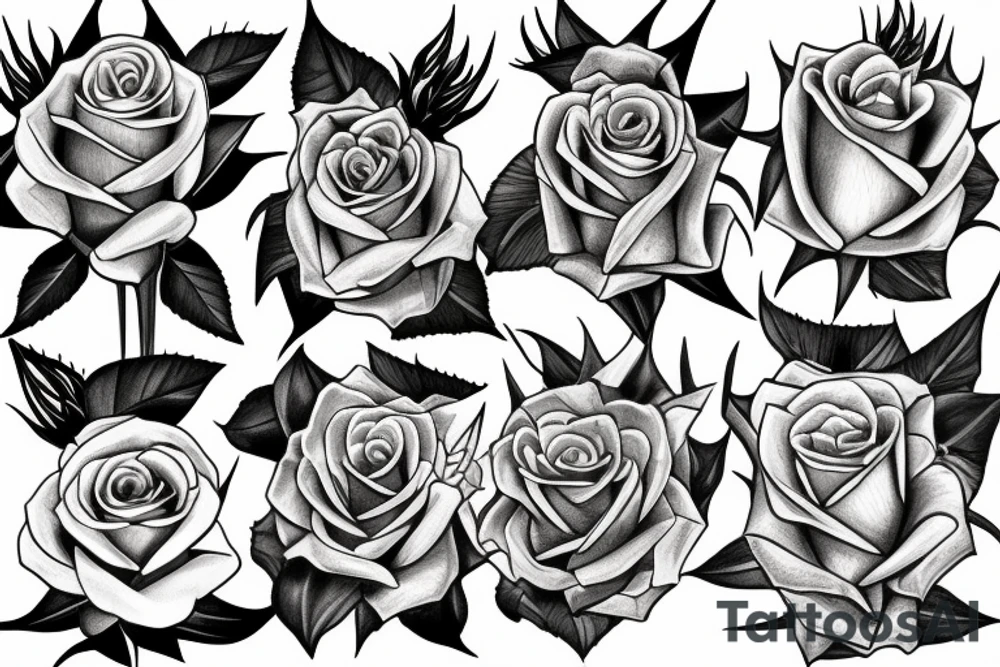 Rose and thorns arm tattoo idea
