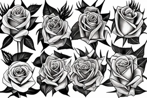 Rose and thorns arm tattoo idea