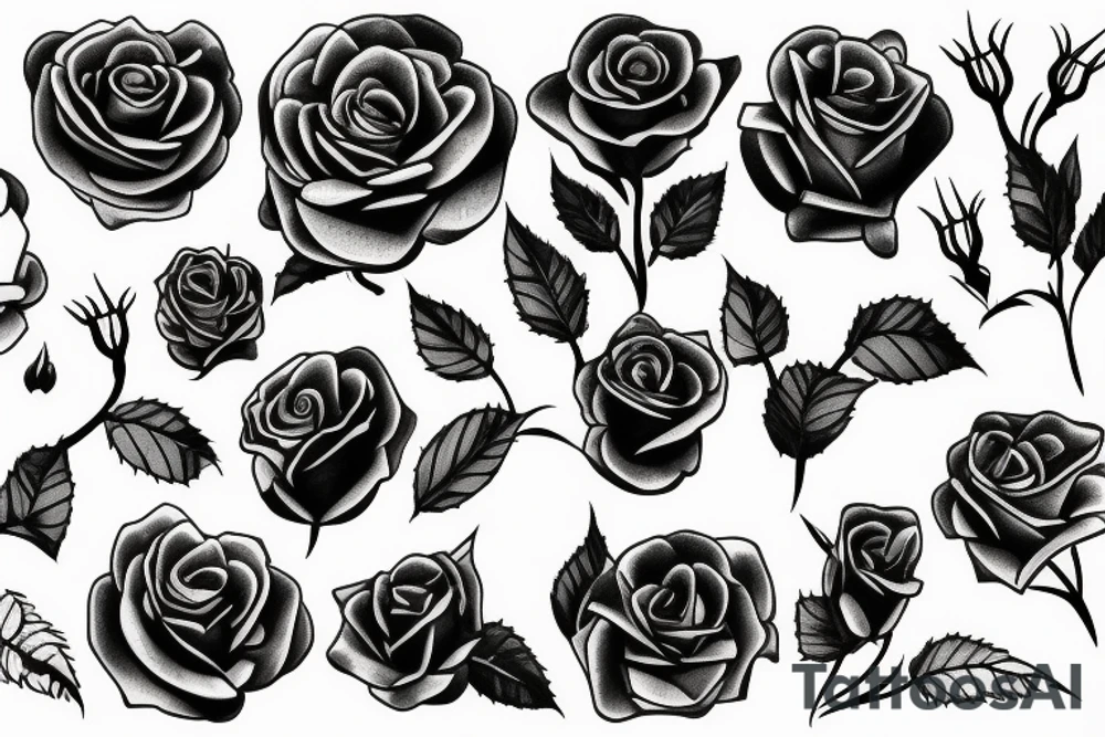 Rose and thorns arm tattoo idea