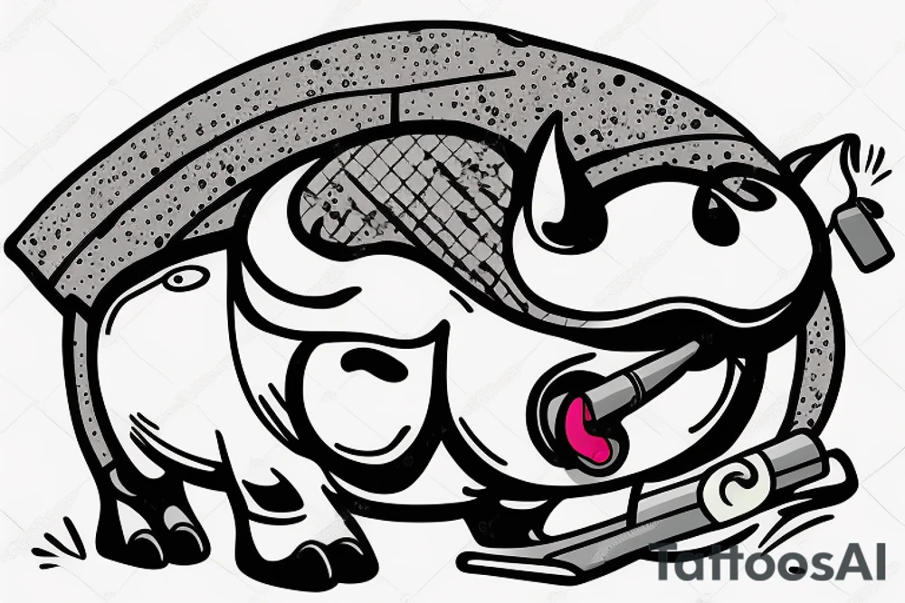 cartoon buff pig with cigar in his mouth looking mean tattoo idea