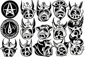 satanic pig tattoo idea