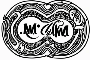 Logo with thin lined letters W M T and surrounded by circle tattoo idea