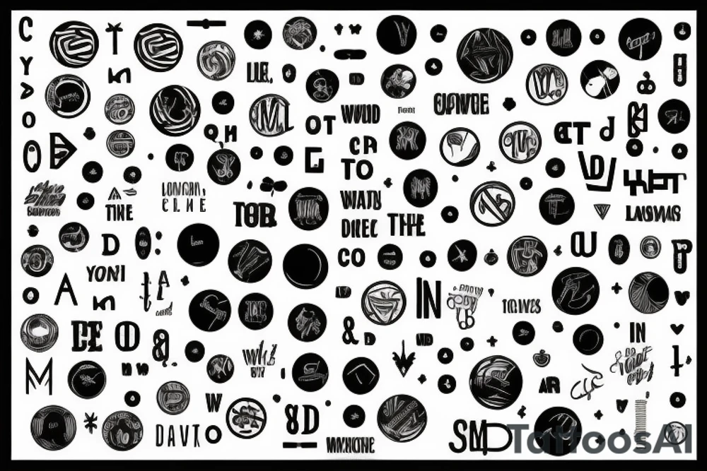Minimalistic thin lined letters W M T and surrounded by circle tattoo idea Minimalistic thin lined letters W M T and surrounded by circle tattoo idea