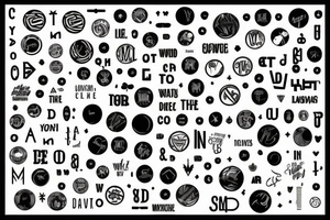 Minimalistic thin lined letters W M T and surrounded by circle tattoo idea