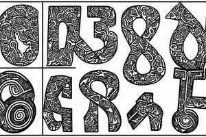 Minimalistic thin lined letters W M T and surrounded by circle tattoo idea