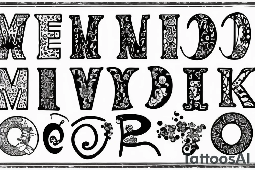 Minimalistic letters W M T in circle tattoo idea Minimalistic letters W M T in circle tattoo idea