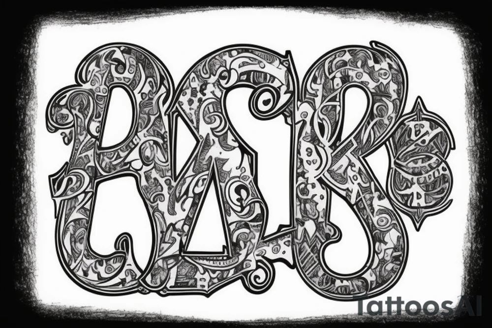 Letters W, M, T combined tattoo idea