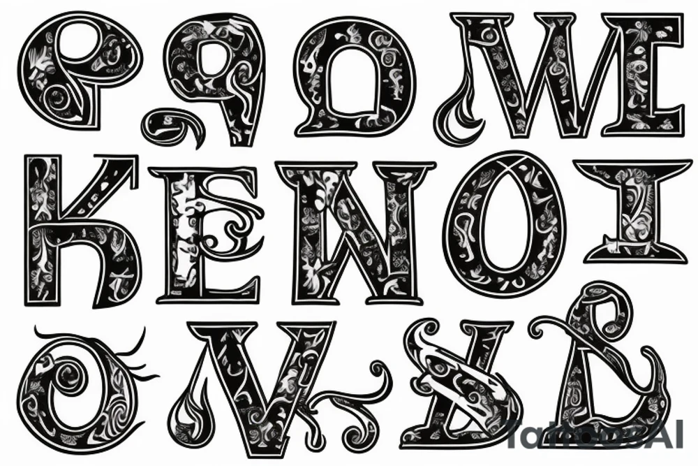 Letters W, M, T combined tattoo idea