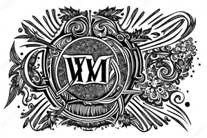 Emblem with letters W, M, T tattoo idea