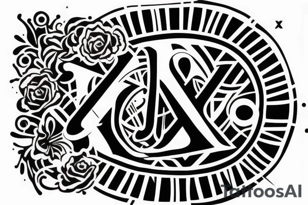 Emblem with letters W, M, T tattoo idea