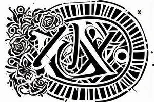 Emblem with letters W, M, T tattoo idea