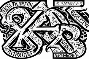 Emblem with letters W, M, T tattoo idea