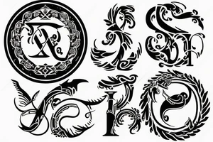 Emblem with letters WMT tattoo idea