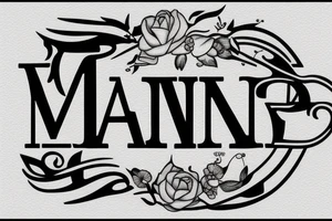 Emblem with letters WMT tattoo idea