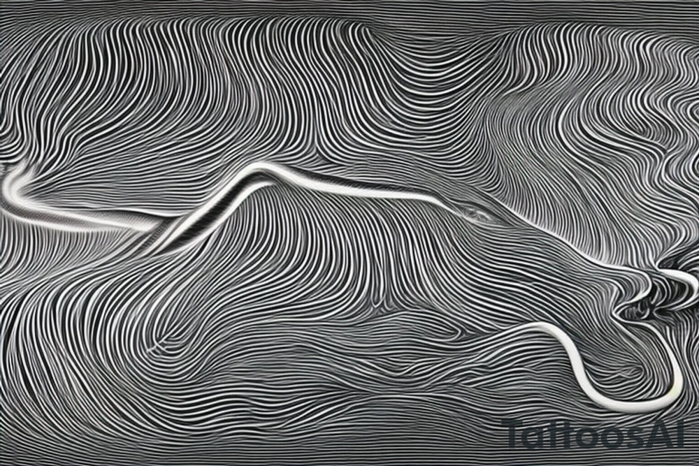 fluid mechanics, environmental issues, and human psychology. The design should feature flowing water and air to represent the fluid mechanics, symbols of environmental concerns such as trees or animals, and abstract imagery that symbolizes the complexities of the human mind and emotions. The overall design should be visually striking and balanced, with a black and white color palette that complements the elements and themes being represented tattoo idea