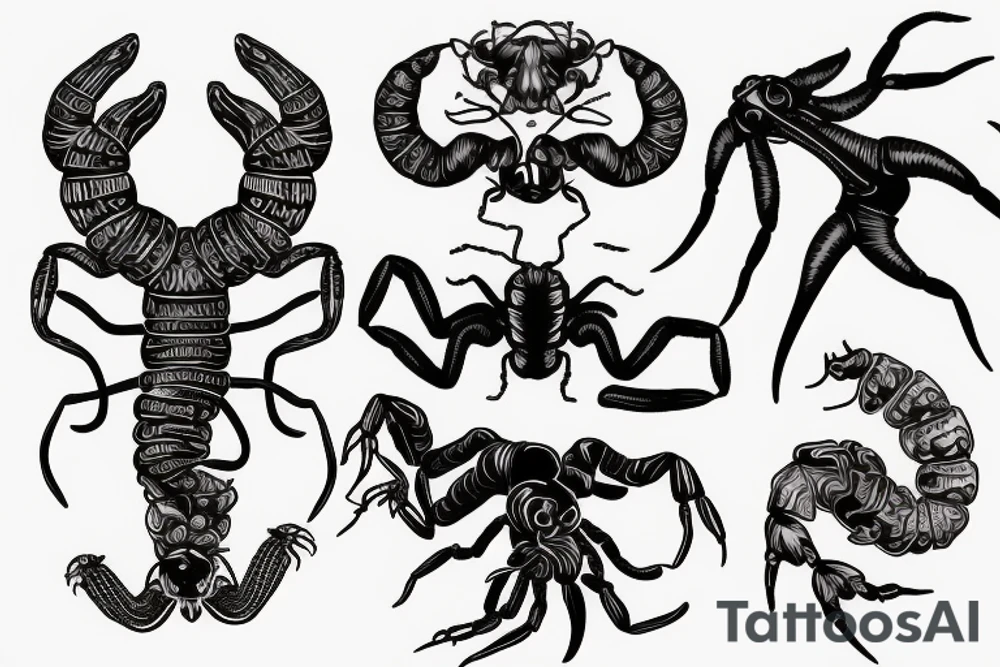 Scorpion with girl tattoo idea