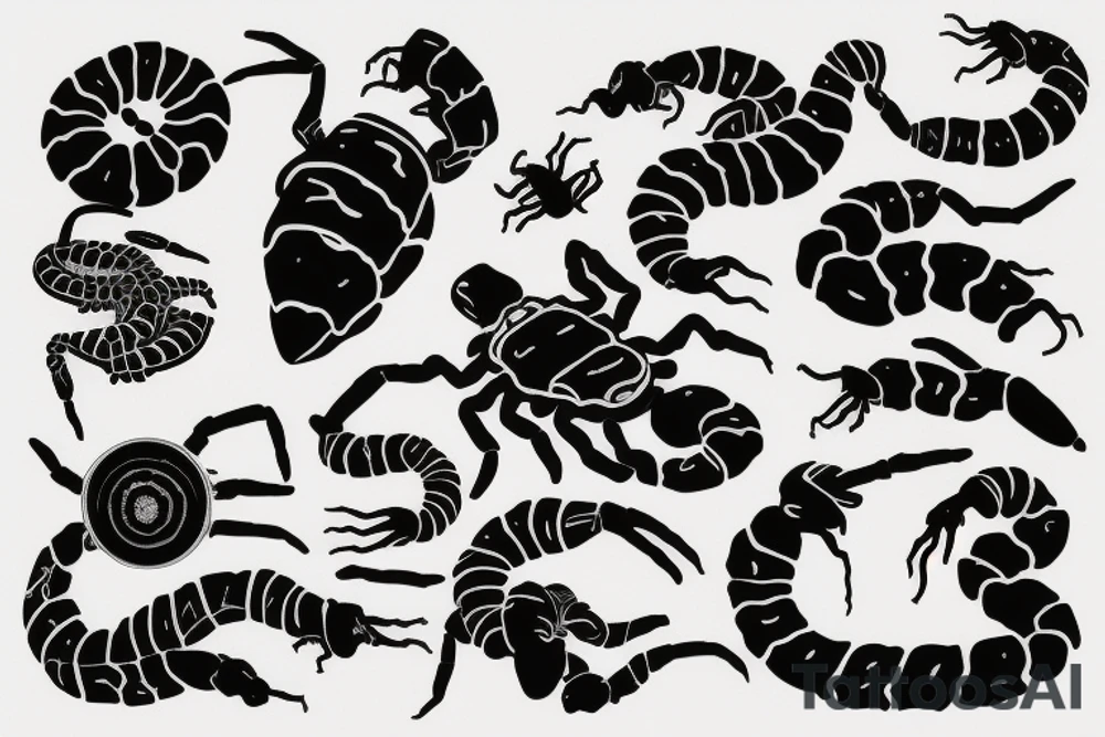 Scorpion with girl tattoo idea