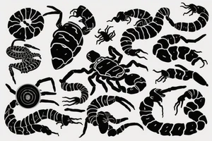 Scorpion with girl tattoo idea