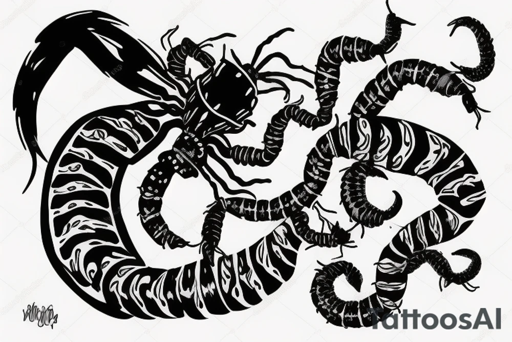 Scorpion with girl tattoo idea