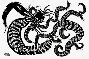 Scorpion with girl tattoo idea