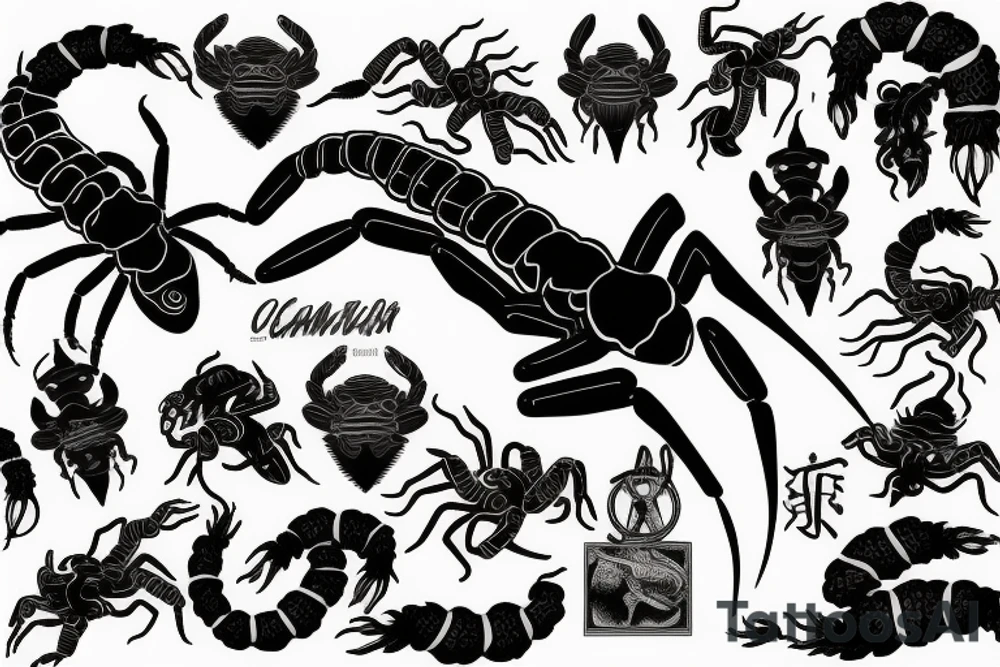 Scorpion with girl tattoo idea