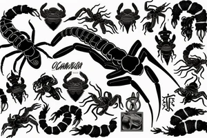 Scorpion with girl tattoo idea