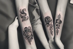 Fine-line tattoo including the letters w, m and t tattoo idea