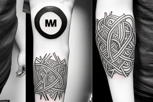 Fine-line tattoo including the letters w, m and t tattoo idea