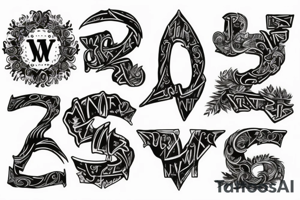 Fine-line tattoo with letters w, m,  t tattoo idea