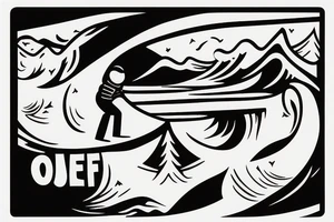surfboard crossing snowboard in a minimalistic way tattoo idea