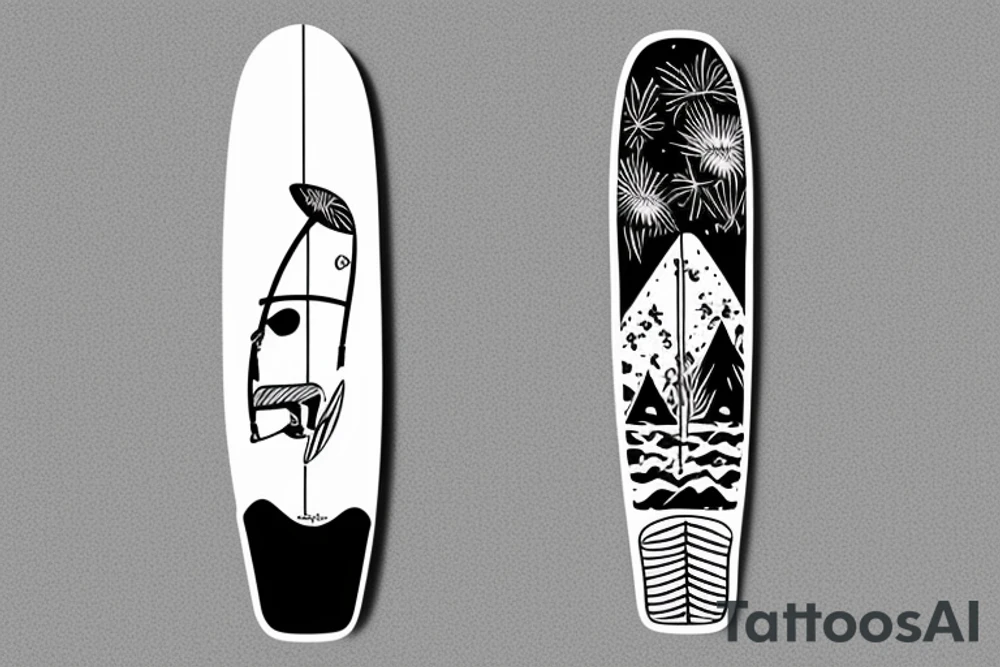 surfboard crossing snowboard in a minimalistic way tattoo idea surfboard crossing snowboard in a minimalistic way tattoo idea