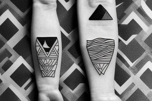 surfboard crossing snowboard in a minimalistic way tattoo idea