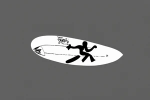 surfboard crossing snowboard in a minimalistic way tattoo idea