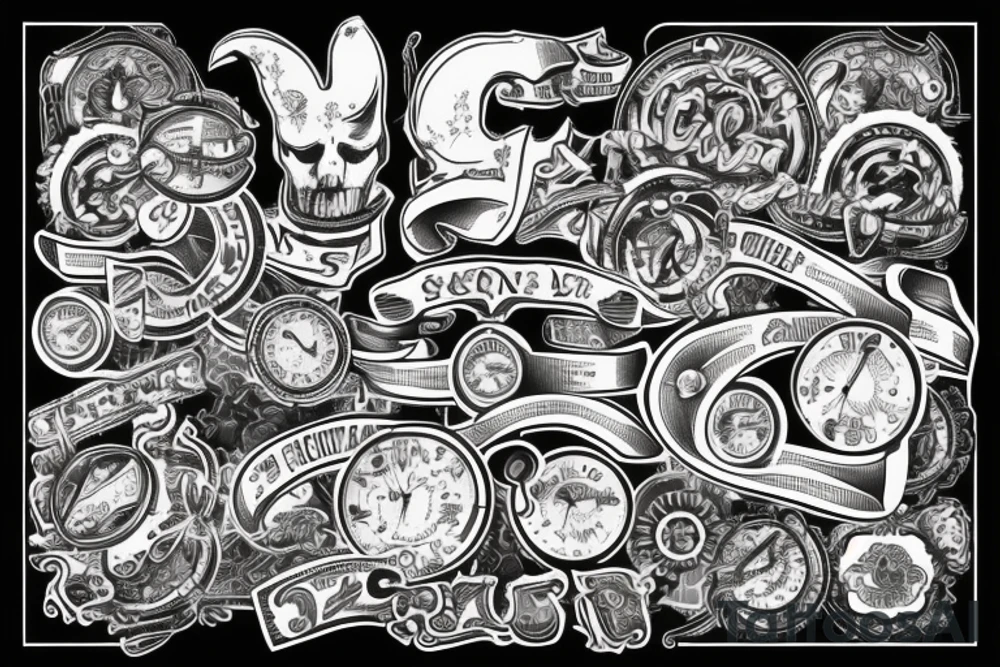 money sign vintage tattoo idea