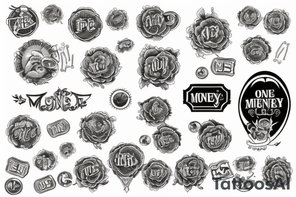 money sign vintage tattoo idea