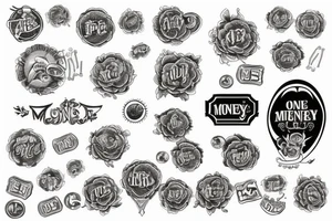 money sign vintage tattoo idea