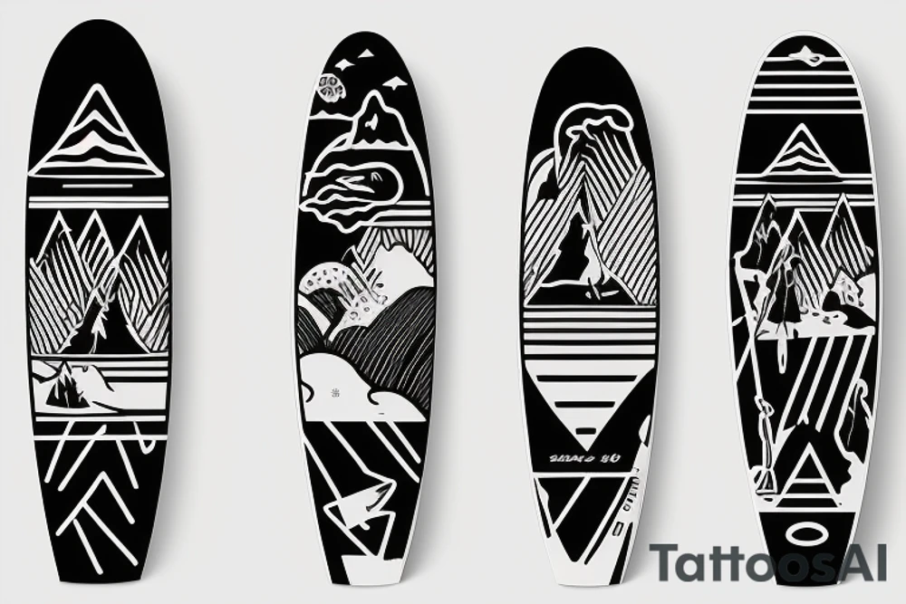 surfboard crossing snowboard in a minimalistic way tattoo idea surfboard crossing snowboard in a minimalistic way tattoo idea