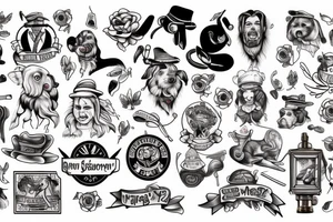 man and dog tattoo idea