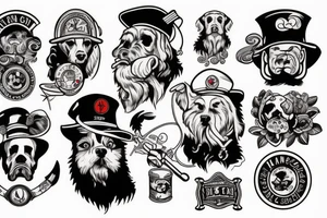man and dog tattoo idea