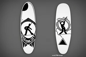 surfboard crossing snowboard as a logo tattoo idea