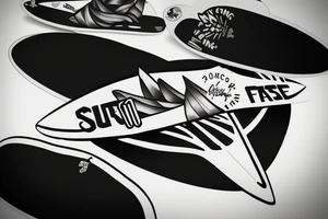 surfboard crossing snowboard as a logo tattoo idea