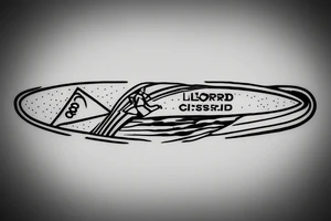 surfboard crossing snowboard as a logo tattoo idea