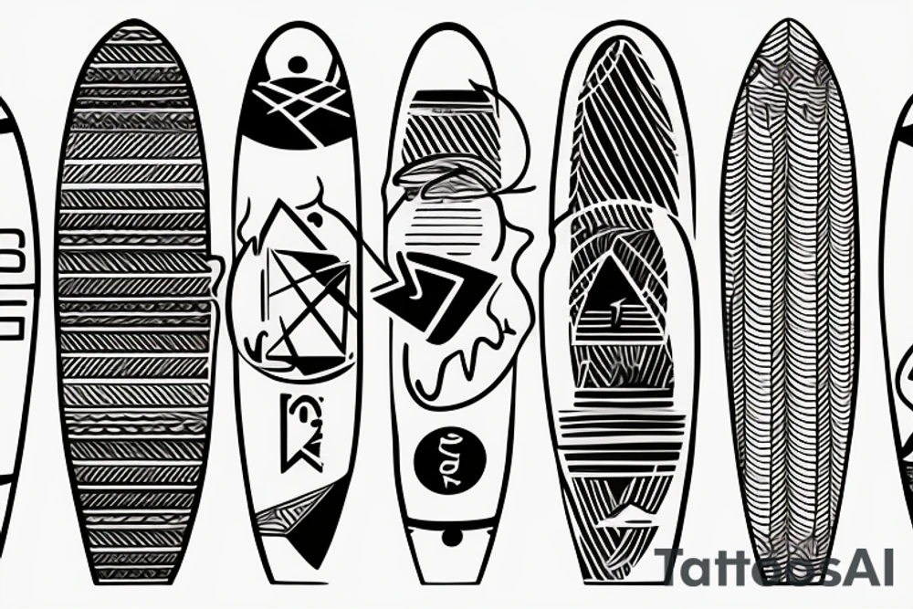 Logo: surfboard crossing snowboard tattoo idea