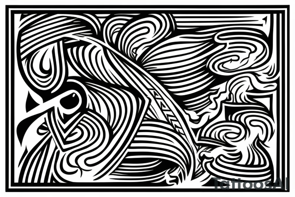 Logo: surfboard crossing snowboard tattoo idea